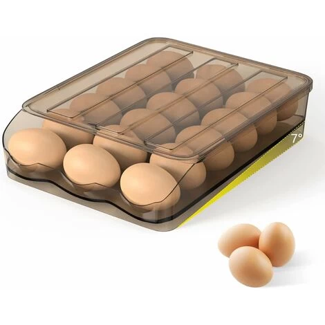 Egg Box Refrigerator Storage With Lid 18 Eggs With Tilt Angle Automatic Filling 3 Egg Box Refrigerator Storage With Lid 18 Eggs With Tilt Angle Automatic Filling