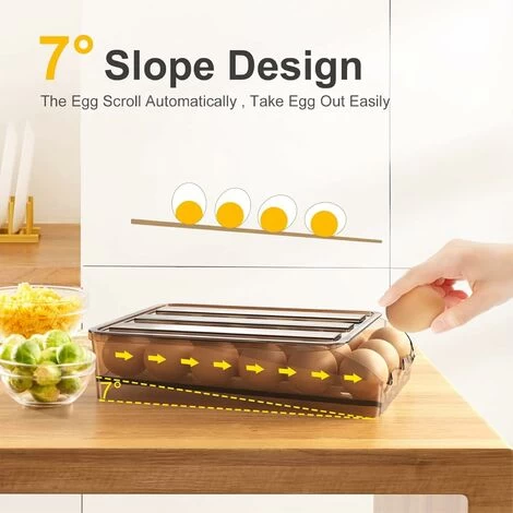 Egg Box Refrigerator Storage With Lid 18 Eggs With Tilt Angle Automatic Filling 4 Egg Box Refrigerator Storage With Lid 18 Eggs With Tilt Angle Automatic Filling - Image 2