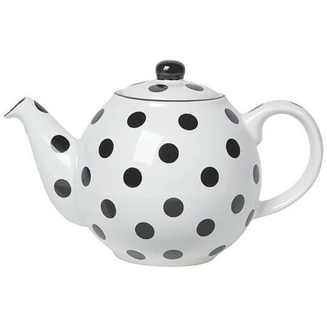 London Pottery Globe 2 Cup Teapot White With Black Spots 3 London Pottery Globe 2 Cup Teapot White With Black Spots