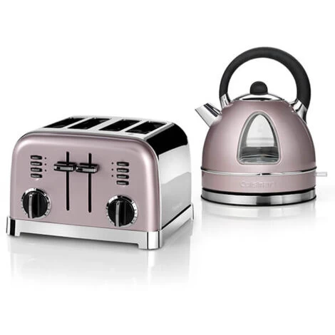 Cuisinart Style Vintage Rose Traditional Kettle & 4 Slice Toaster Breakfast Set 3 Cuisinart Style Vintage Rose Traditional Kettle & 4 Slice Toaster Breakfast Set