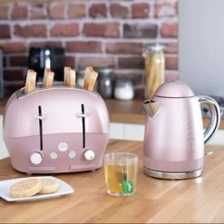 The Funky Appliance Company 1.7 Litre Kettle And 4 Slice Toaster Set Rose Gold Pink -Kitchen Appliances Discounts 87185757 5