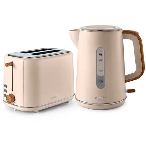 Tower Scandi Kettle And 2 Slice Toaster Set Pink Clay 3 Tower Scandi Kettle And 2 Slice Toaster Set Pink Clay