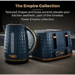 Tower Empire Kettle And 4 Slot Toaster Set Midnight Blue -Kitchen Appliances Discounts 87568803 4