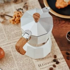 Classic Espresso Maker For Great Strong Flavored Espresso, Italian Style Aluminous Espresso Mocha Maker, Cuban And Greek Coffee Maker, Moka Pot, PercolatoBeige150 Brewer -Kitchen Appliances Discounts 87625382 3