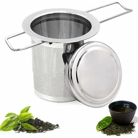 Tea Filter, Stainless Steel Tea Strainer, Tea Strainer, Tea Infuser Tea Strainer With Lid, Fine Hole Tea Filter, Foldable Handle Design Suitable For Cups/Teapot 3 Tea Filter, Stainless Steel Tea Strainer, Tea Strainer, Tea Infuser Tea Strainer With Lid, Fine Hole Tea Filter, Foldable Handle Design Suitable For Cups/Teapot