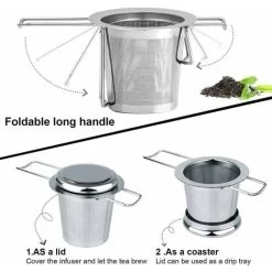 Tea Filter, Stainless Steel Tea Strainer, Tea Strainer, Tea Infuser Tea Strainer With Lid, Fine Hole Tea Filter, Foldable Handle Design Suitable For Cups/Teapot 9 Tea Filter, Stainless Steel Tea Strainer, Tea Strainer, Tea Infuser Tea Strainer With Lid, Fine Hole Tea Filter, Foldable Handle Design Suitable For Cups/Teapot -Kitchen Appliances Discounts 87636813 3