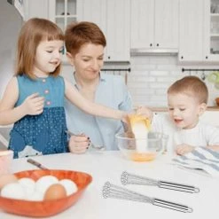 Pieces Mini Whisk, Stainless Steel Whisk, Metal Egg Whisk Kitchen Whisk Kit For Cooking, Mixing, Whisking, Beating, Stirring (25.4cm, 30.4cm) -Kitchen Appliances Discounts 87637978 5