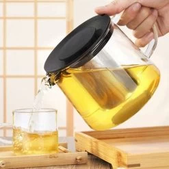 Glass Teapot With Heat Resistant Stainless Steel Infuser For Tea, Tea, Tea, Tea, Tea, Tea, Clear Tea 1500ml -Kitchen Appliances Discounts 88297804 4
