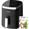 Fabuletta Air Fryers 4 L,1680W Compact Air Fryers With 9 Presets, Max 230℃ Setting Digital Air Fryer Oven With Rapid Air Circulation, Digital Display,Shake Reminder,Nonstick & Dishwasher, Black