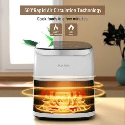 4 L White Air Fryers , Fabuletta 1680W Compact Air Fryers With 9 Presets, Max 230℃ Setting Digital Air Fryer Oven With Rapid Air Circulation, Digital Display,Shake Reminder -Kitchen Appliances Discounts 88690070 3