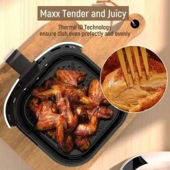 4 L White Air Fryers , Fabuletta 1680W Compact Air Fryers With 9 Presets, Max 230℃ Setting Digital Air Fryer Oven With Rapid Air Circulation, Digital Display,Shake Reminder -Kitchen Appliances Discounts 88690070 4