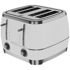 Beko Off White & Chrome Cosmopolis Dome Kettle & 4 Slice Toaster Set -Kitchen Appliances Discounts 88700104 5