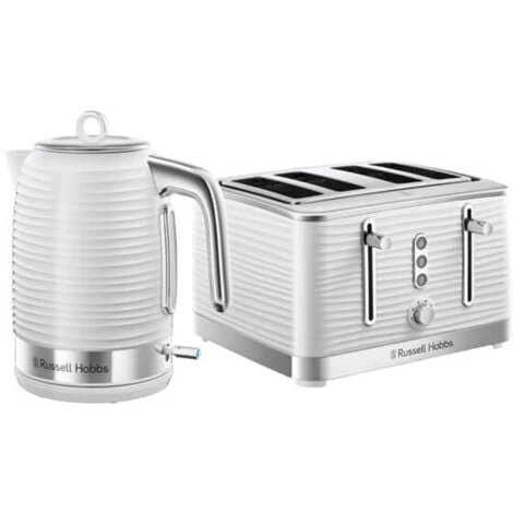 Russell Hobbs Inspire Kettle & 4 Slice Toaster Set White 3 Russell Hobbs Inspire Kettle & 4 Slice Toaster Set White