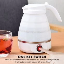 Collapsible Kettle 0.6L Silicone Travel Kettle Collapsible Electric Kettle, Mini Portable Kettle With Stainless Steel Bottom For Camping, Travel, Vacation 600w Fast Boil -Kitchen Appliances Discounts 88923885 4