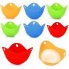 HIASDFLS Cuiseur Vapeur œufs Pochés 8Pcs, œufs Pochés Moule, Oeuf Dur Pocheuse Silicone, Easy Egg Cooker, Oeuf Poach Pods Pot