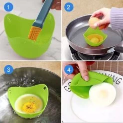 HIASDFLS Cuiseur Vapeur œufs Pochés 8Pcs, œufs Pochés Moule, Oeuf Dur Pocheuse Silicone, Easy Egg Cooker, Oeuf Poach Pods Pot -Kitchen Appliances Discounts 89419515 3