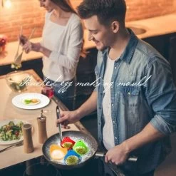 HIASDFLS Cuiseur Vapeur œufs Pochés 8Pcs, œufs Pochés Moule, Oeuf Dur Pocheuse Silicone, Easy Egg Cooker, Oeuf Poach Pods Pot -Kitchen Appliances Discounts 89419515 5