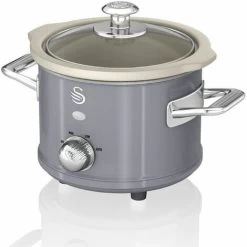 Swan 1.5L Slow Cooker Retro Grey -Kitchen Appliances Discounts 89694632 2