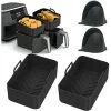 Silicone Pot For Ninja Double Air Fryer, 2PCS Reusable Air Fryer Liners, Silicone Air Fryer Basket, Accessory For Air Fryer, Oven, Microwave, Cake Mold, Black -Kitchen Appliances Discounts 89794463 1