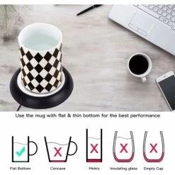 MODOU - USB Cup Warmer, Plate Drink Warmer, Heated Coasters For Coffee Warmer Utensils For Bar Office Home (Black) 9 MODOU - USB Cup Warmer, Plate Drink Warmer, Heated Coasters For Coffee Warmer Utensils For Bar Office Home (Black) -Kitchen Appliances Discounts 89804458 3