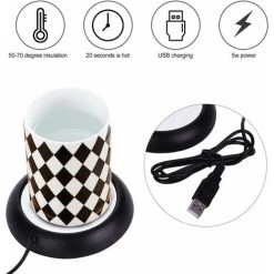 MODOU - USB Cup Warmer, Plate Drink Warmer, Heated Coasters For Coffee Warmer Utensils For Bar Office Home (Black) 10 MODOU - USB Cup Warmer, Plate Drink Warmer, Heated Coasters For Coffee Warmer Utensils For Bar Office Home (Black) -Kitchen Appliances Discounts 89804458 4