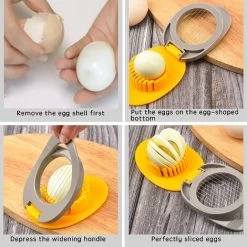 2 Pieces Egg Cutter Egg Slicer Multifunction Manual Egg Cutter Egg Cutter Kitchen Tool Apple And Tomato Cutter Para Egg Cutter Boiled Fruit Slicer Cheese Strawberry - MODOU -Kitchen Appliances Discounts 89805368 3