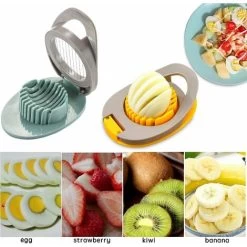 2 Pieces Egg Cutter Egg Slicer Multifunction Manual Egg Cutter Egg Cutter Kitchen Tool Apple And Tomato Cutter Para Egg Cutter Boiled Fruit Slicer Cheese Strawberry - MODOU -Kitchen Appliances Discounts 89805368 5