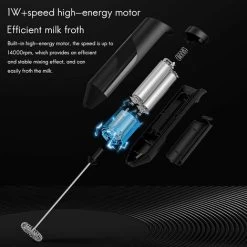 MODOU Electric Milk Frother, Electric Milk Frother Mini Egg Beater, Drink Mixer With Stainless Steel Whisk And Stand For Cappuccino, Latte, Lat, Hot Chocolate, Egg Whisk -Kitchen Appliances Discounts 89806361 3
