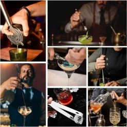 12 Piece Cocktail Set, Professional Bartender Kit With Stylish Bamboo Stand, Stainless Steel Bar Tool For Mixed Drink - MODOU -Kitchen Appliances Discounts 89806519 5