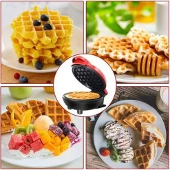 Mini Waffle Maker Machine For Individual Waffles, Paninis, Hash Browns Pink 11 Mini Waffle Maker Machine For Individual Waffles, Paninis, Hash Browns Pink -Kitchen Appliances Discounts 90745702 5