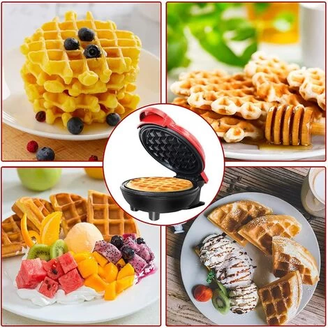Mini Waffle Maker Machine For Individual Waffles, Paninis, Hash Browns Pink 7 Mini Waffle Maker Machine For Individual Waffles, Paninis, Hash Browns Pink - Image 5
