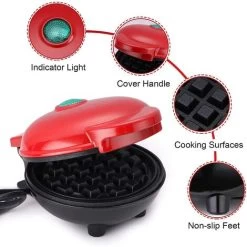 Mini Waffle Maker Machine For Individual Waffles, Paninis, Hash Browns Blue 10 Mini Waffle Maker Machine For Individual Waffles, Paninis, Hash Browns Blue -Kitchen Appliances Discounts 90745809 4