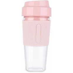 Portable Blender Juicer Cup Mini Smoothies Maker Rechargeable Blender Personal Size Blender Travel Cup With Safety Guard (Pink)