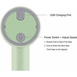 Detachable Double-Stick USB Egg Beater Portable Electric Egg Whisk Cordless 3-Speed Adjustable Stainless Steel Kitchen Mixer, Green -Kitchen Appliances Discounts 90818441 3