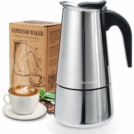 Moka Italian Coffee Maker Stainless Steel Pressure Coffee Maker 300ml Large Capacity Induction Hob Compatible With Ergonomic Handle 3 Moka Italian Coffee Maker Stainless Steel Pressure Coffee Maker 300ml Large Capacity Induction Hob Compatible With Ergonomic Handle