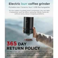 Portable Electric Coffee Grinder, Rechargeable Compact Grinder, Adjustable Ceramic Cone Grinder, Fine Grind, Perfect For On The Go -Kitchen Appliances Discounts 91179784 4
