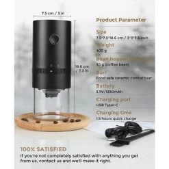 Portable Electric Coffee Grinder, Rechargeable Compact Grinder, Adjustable Ceramic Cone Grinder, Fine Grind, Perfect For On The Go -Kitchen Appliances Discounts 91179784 5