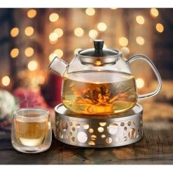 Stainless Steel Teapot Warmer With Candle Holder And Teapot -Kitchen Appliances Discounts 91889340 5