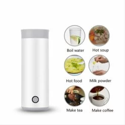 Mini Stainless Steel Travel Kettle With Portable Cup EU Adapter White. -Kitchen Appliances Discounts 91891423 3