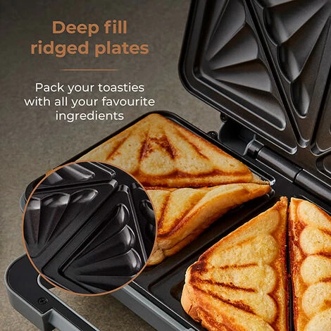 Tower Cavaletto Sandwich Maker Grey 5 Tower Cavaletto Sandwich Maker Grey - Image 3