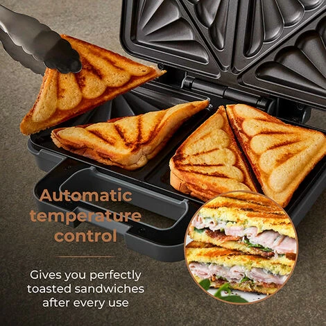 Tower Cavaletto Sandwich Maker Grey 6 Tower Cavaletto Sandwich Maker Grey - Image 4