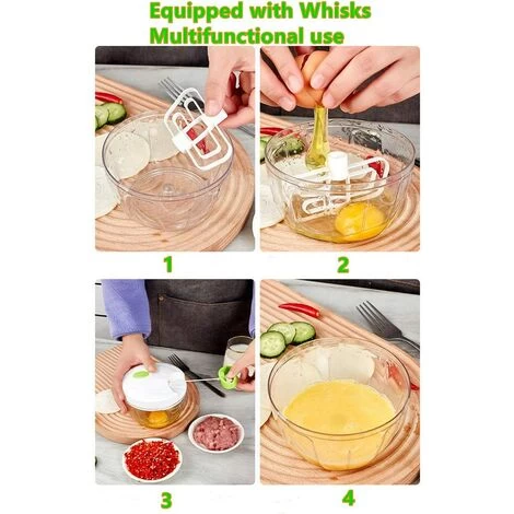 Manual Puller, Vegetable Chopper, Salad/garlic For Salsa/pesto/onions (450ml) 4 Manual Puller, Vegetable Chopper, Salad/garlic For Salsa/pesto/onions (450ml) - Image 3