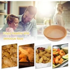 Disposable Air Fryer Paper Liner, 100 Pieces Disposable Non-Stick Air Fryer Baking Paper, Oil Resistant Air Fryer Baking Paper, Water Resistant Parchment For Microwave Cooking (50 Pieces - 7, 9 Inches -Kitchen Appliances Discounts 92865169 4
