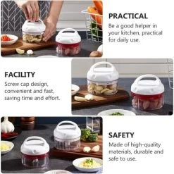 Mini Manual Garlic Chopper Mini Crusher Portable Vegetable Chopper Chopper Chopper Meat Cutting Machine For Garlic Ginger Onion Food -Kitchen Appliances Discounts 92865435 5
