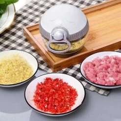Mini Manual Garlic Chopper, Heavy Duty Chopper/Cutter, Blender For Chopping Fruits, Vegetables, Herbs, Onions For Salsa, Salad, Pesto, Cabbage, Mash, Quick And Powerful Manual Chopper -Kitchen Appliances Discounts 92865459 2