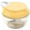 Mini Chopper Hand Chopper Manual String For Cutting Vegetables Onions Garlic Meat Stainless Steel Blades Non-Slip Base 485ml Yellow -Kitchen Appliances Discounts 92867376 1