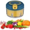Pieces Manual Chopper, Kitchen Chopper, Vegetable Chopper, Garlic Chopper, Mini Chopper, Fruit Vegetable Chopper, Onion Chopper, For Vegetable, Fruit, Onion, Garlic (Yellow Blue) -Kitchen Appliances Discounts 92867377 1