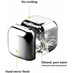 Reusable Stainless Steel Ice Cubes Whiskey Chilling Rocks Set Of 8 Metal Ice Cubes With Tongs And Freezer Storage Tray For Beer Wine Cooler -Kitchen Appliances Discounts 93452946 3