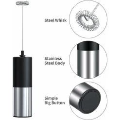 Portable Milk Frother For Coffee, Electric Latte Whisk, Milk Frother, Mini Mixer For Lattes, Cappuccino, Hot Chocolate 9 Portable Milk Frother For Coffee, Electric Latte Whisk, Milk Frother, Mini Mixer For Lattes, Cappuccino, Hot Chocolate -Kitchen Appliances Discounts 93495472 3