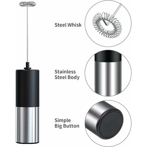 Portable Milk Frother For Coffee, Electric Latte Whisk, Milk Frother, Mini Mixer For Lattes, Cappuccino, Hot Chocolate 5 Portable Milk Frother For Coffee, Electric Latte Whisk, Milk Frother, Mini Mixer For Lattes, Cappuccino, Hot Chocolate - Image 3
